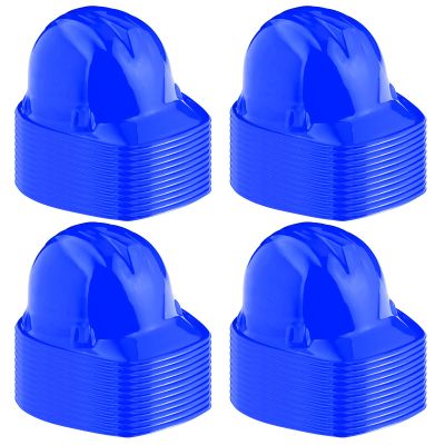 Sumind 48 Packs Construction Party Hats Kids Plastic Worker Helmet Bulk Toy for 3-8 Years Children Dress up Party Supplies(Blue)