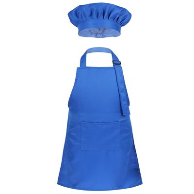 Sywiyi Kids Girls 2pcs Kitchen Cooking Costumes Sets Chef Apron with Hat Baking Painting Outfits Blue Large
