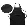 Sywiyi Kids Girls 2pcs Kitchen Cooking Costumes Sets Chef Apron with Hat Baking Painting Outfits Black Small view 3