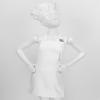 Sywiyi Kids Girls 2pcs Kitchen Cooking Costumes Sets Chef Apron with Hat Baking Painting Outfits White Medium view 4