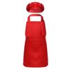 Sywiyi Kids Girls 2pcs Kitchen Cooking Costumes Sets Chef Apron with Hat Baking Painting Outfits Red Large view 1