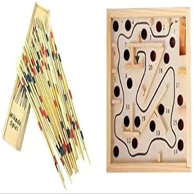 ton hao Fun Game Stick + Wooden Maze Parent-Child Game Pick Stick Color Wooden Children Pick Pick Stick Wooden Scatter Stick Toddler Puzzle Scatter Stick (Magic Bean Cube)