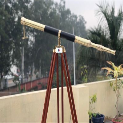 Nautical-Mart Brass Floor Standing Telescope with Tripod 60'' (Brass Finish)