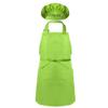 Sywiyi Kids Girls 2pcs Kitchen Cooking Costumes Sets Chef Apron with Hat Baking Painting Outfits Green Medium view 2
