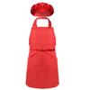 Sywiyi Kids Girls 2pcs Kitchen Cooking Costumes Sets Chef Apron with Hat Baking Painting Outfits Red Small view 2