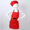 Sywiyi Kids Girls 2pcs Kitchen Cooking Costumes Sets Chef Apron with Hat Baking Painting Outfits Red Small view 4
