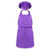 Sywiyi Kids Girls 2pcs Kitchen Cooking Costumes Sets Chef Apron with Hat Baking Painting Outfits Purple Large view 2