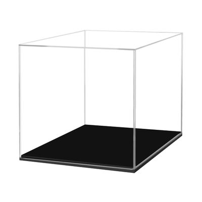 12" x 12" Clear Acrylic Display Box with Black Base Versatile Plexiglass Retail Product Dust Cover for Collectibles and Memorabilia by Marketing Holders