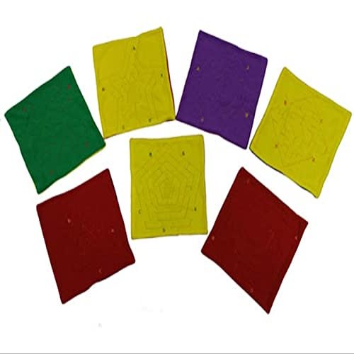 12.6 x 12.6 in. Pentagon Point to Point Bead Freece Maze Mat