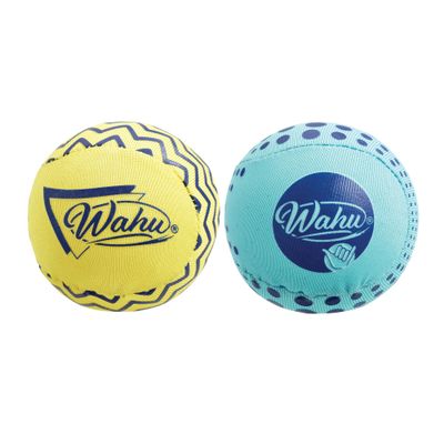 Wahu Super Grip 100% Waterproof Skimball Set, Pack of 2 Water Skipping Balls for Pool and Beach, Skips Over 150' on Water, Blue/Yellow