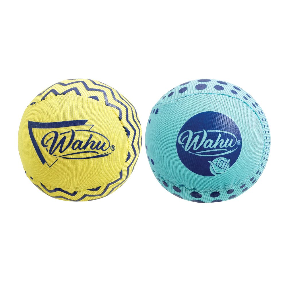 Wahu Super Grip 100% Waterproof Skimball Set, Pack of 2 Water Skipping Balls for Pool and Beach, Skips Over 150' on Water, Blue/Yellow