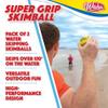 Wahu Super Grip 100% Waterproof Skimball Set, Pack of 2 Water Skipping Balls for Pool and Beach, Skips Over 150' on Water, Blue/Yellow view 3