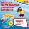 Wahu Super Grip 100% Waterproof Skimball Set, Pack of 2 Water Skipping Balls for Pool and Beach, Skips Over 150' on Water, Blue/Yellow view 4