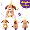 Hopearl Adorable Happy Birthday Dog with Glowing Cupcake Musical Stuffed Animal Puppy Singing and Shaking Plush Toy Interactive Animated Kids Gifts, Brown, 15'' view 3