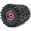 HOBBYSOUL 1.9 Mud Slingers Tires Soft Sticky Tyres 120mm / 4.72inch & Metal 1.9 Beadlock Wheels Orange Blue Rims for 1/10 RC Crawler Trail Traxxas TRX4 Axial SCX10 Redcat Gen8 upgarde view 1