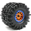 HOBBYSOUL 1.9 Mud Slingers Tires Soft Sticky Tyres 120mm / 4.72inch & Metal 1.9 Beadlock Wheels Orange Blue Rims for 1/10 RC Crawler Trail Traxxas TRX4 Axial SCX10 Redcat Gen8 upgarde view 2