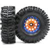 HOBBYSOUL 1.9 Mud Slingers Tires Soft Sticky Tyres 120mm / 4.72inch & Metal 1.9 Beadlock Wheels Orange Blue Rims for 1/10 RC Crawler Trail Traxxas TRX4 Axial SCX10 Redcat Gen8 upgarde view 3