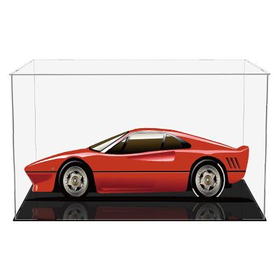 Clear Acrylic Display Case,Self-assembly Display box with black acrylic base,Countertop Box Cube Organizer Stand Riser Dustproof Protection Showcase for action Figures toys Collectibles(10x4x5.7 inch)