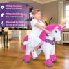 PonyCycle Ride on Unicorn Riding Unicorn Pink Toys Advanced Model Y Plush Animal (28.7" Height/Size 3 for Kids Ages 34) Indoor Outdoor Riding Horse, No Electricity Birthday Gift for Kids Y352 view 2