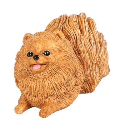 BESPORTBLE Pomeranian Miniature Dog Model 2.95In Plastic Figurine for Home Decor Dollhouse Accessory Photography Prop Gift for Dog Lovers