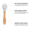 Baby Bamboo Bowls with Suction and Matching Spoon Set, 3 Piece Feeding Supplies Set for Infant, Toddlers, Detachable Silicone Suction Stay Put Base for Wooden Bowl, Plate view 3