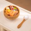 Baby Bamboo Bowls with Suction and Matching Spoon Set, 3 Piece Feeding Supplies Set for Infant, Toddlers, Detachable Silicone Suction Stay Put Base for Wooden Bowl, Plate view 4