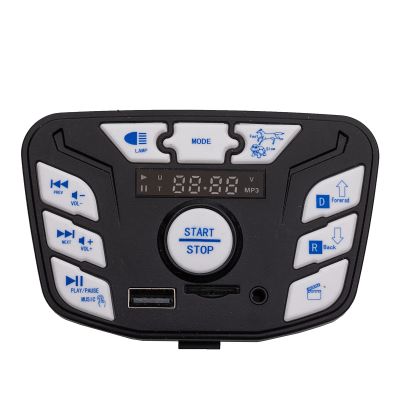 weelye JR1927M-Z Blue 24V Children's Electric Vehicle Power Supply Central Control Switch Multi-Function Bluetooth Connection Music Power Display Center Panel Electric Toy Car Replacement Parts
