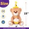 Hopearl Adorable Happy Birthday Teddy Bear with Glowing Cupcake Musical Stuffed Animal Bear Singing and Shaking Plush Toy Interactive Animated Kids Gifts, Brown, 15 view 2