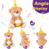 Hopearl Adorable Happy Birthday Teddy Bear with Glowing Cupcake Musical Stuffed Animal Bear Singing and Shaking Plush Toy Interactive Animated Kids Gifts, Brown, 15 view 3