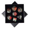 SUNYIK 7 PCS Polished Crystal Stone Polyhedral DND Dice Set for for RPG MTG Table Games, DND Game Dice Polyhedral Dungeons and Dragons for Office Home Decoration, Dragons Blood view 1