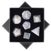 SUNYIK 7 PCS Polished Crystal Stone Polyhedral DND Dice Set for for RPG MTG Table Games, DND Game Dice Polyhedral Dungeons and Dragons for Office Home Decoration, Labradorite view 1