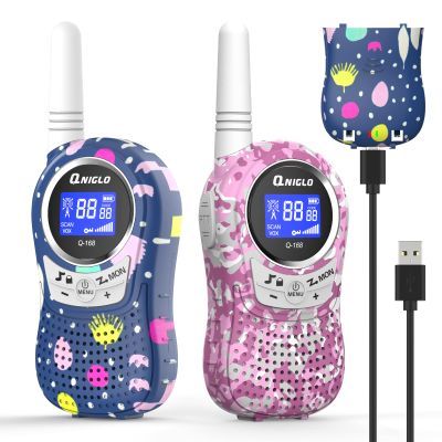 Qniglo Walkie Talkies for Kids - Rechargeable Kids Walkie Talkies with Clear Sound, Easy to Use, VOX, Perfect Birthday for 3-8 Year Old Boys Girls - Outdoor Adventures, Camping, Hiking