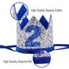 AULEGE Birthday Hat for Baby, 2nd Birthday Party Crown, Costume Headwear, Silver Blue 2, Fit for All Age view 2