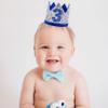 AULEGE Birthday Crown Glitter Tiara with 3rd Birthday Party Supplies for Baby Boy&Girl, Silver Blue view 4