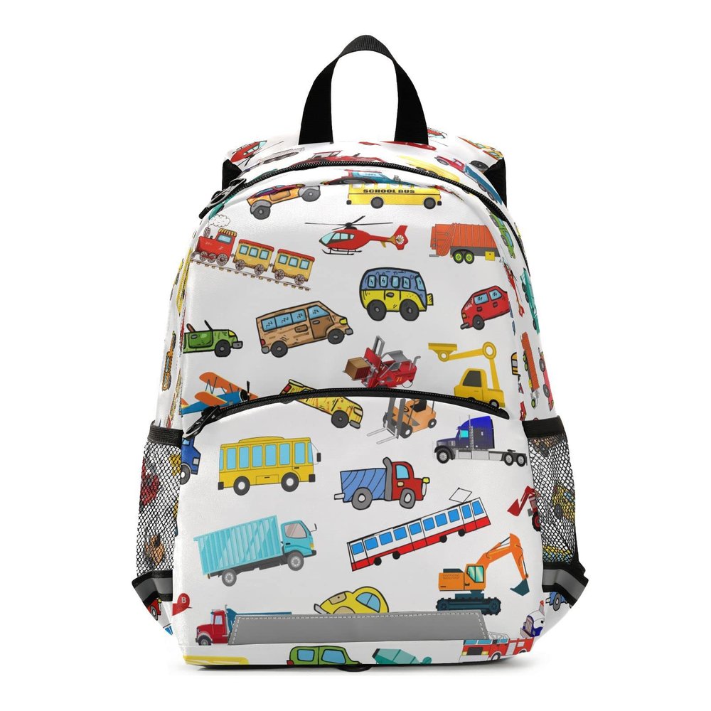 XDMXY Transportation Cars Kid's Toddler Backpack for Boys Girls Preschool Nursery with Safety Leash (011411)
