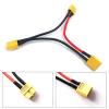 skrnrhrery XT60 series serial parallel connector, XT60 battery extension cable connector with 14awg silicone cord 1female to 2 maleconnectorfor RC mode helicopter Quadcopter parallel connector3 pieces view 4