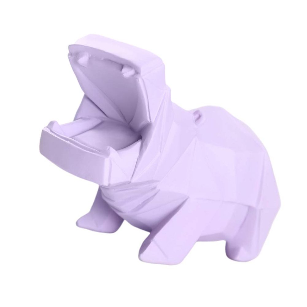 BESPORTBLE Purple Hippo Piggy Bank Decorative Coin Pot for Boys and Girls Saving Pot Desktop Decoration