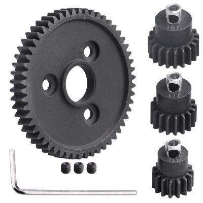 FriHobby Metal Steel 54T 32P Spur Gear with 15T/17T/19T Pinions Gear Sets Replace 3956 for Traxxas Slash Rustler Stampede E-REVO Summit ST Rally Raptor R T-Maxx 2WD VXL