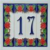 15cm x 4.8cm Hand-painted Italian Red Rose Ceramic House End Tiles (2 End Set) view 4