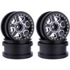 DJX 4PCS 2.9 Beadlock Wheel Rim Set for 1/6 RC Crawler Car Axial SCX6 JLU Wrangler (Black) view 1