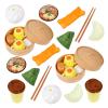 Toyvian Play Food 26pcs Pretend Play Toy Set Steamer Buns Chinese Breakfast Toy for Kids Food Kitchen Set Cooking Dish Asia Tea Time Birthday, Style Random view 1