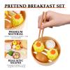 Toyvian Play Food 26pcs Pretend Play Toy Set Steamer Buns Chinese Breakfast Toy for Kids Food Kitchen Set Cooking Dish Asia Tea Time Birthday, Style Random view 2