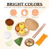 Toyvian Play Food 26pcs Pretend Play Toy Set Steamer Buns Chinese Breakfast Toy for Kids Food Kitchen Set Cooking Dish Asia Tea Time Birthday, Style Random view 4
