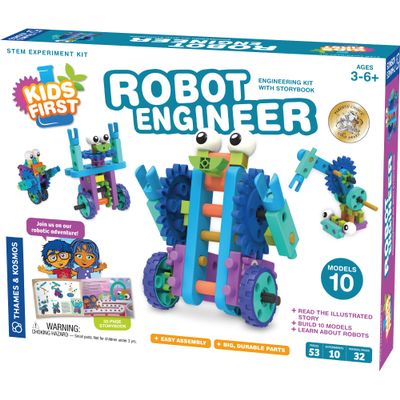 Thames & Kosmos Kids First Robot Engineer STEM Experiment Kit for Young Learners | Build 10 Non-Motorized Robots | Play & Learn with Storybook Manual | Parents Choice Gold Award Winner