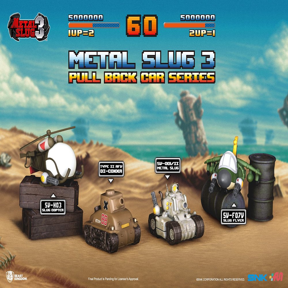 Beast Kingdom Metal Slug 3 PBC-011 Pull Back Car Set, Multicolor