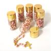 12pcs Gold Pink Bible Girl Rosary in Glass Jar Bottle Scented Beads Beaded Rosary Silver Catholic Crucifix Necklace lot of 12 view 2
