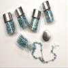 12pcs Silver Blue Bible Boy Rosary In Glass Jar Bottle Scented Beads Beaded Rosary Silver CATHOLIC Crucifix Necklace lot of 12 view 3
