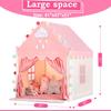 Kids Play Tent with Mat for Girls Large Fairy Playhouse for Kids Princess Castle Tent Gift Toys for Girl Toddler Children Play House (Tent with Mat) view 3