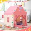 SISTICKER Kids Play Tents for Girls Large Fairy Playhouse for Kids Princess Castle Tent Gift Toys for Girl Toddler Children Play House (Pink) (Pink Tent with Rug) view 3