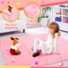 SISTICKER Kids Play Tents for Girls Large Fairy Playhouse for Kids Princess Castle Tent Gift Toys for Girl Toddler Children Play House (Pink) (Pink Tent with Rug) view 4